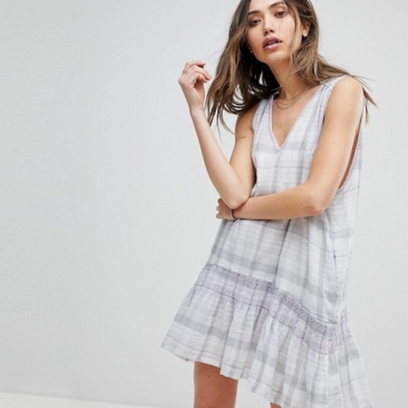 Free People Dresses & Skirts - Free People Plaid Tunic Mini Dress Run with Me NWT